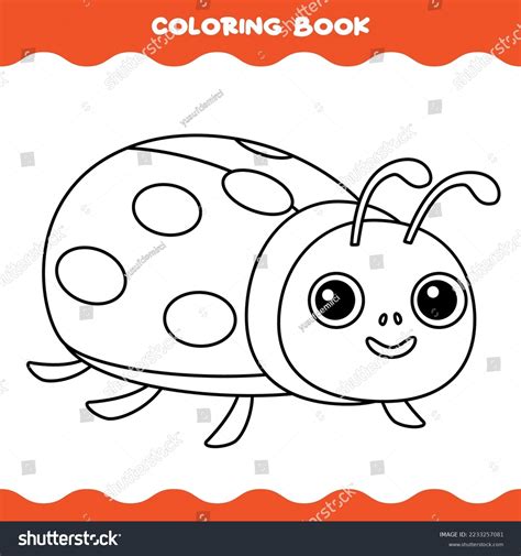 Coloring Page Cartoon Ladybug Stock Vector (Royalty Free) 2233257081 ...