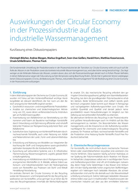 Auswirkungen Der Circular Economy In Der Prozessindustrie Auf Das