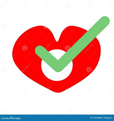 Check Mark In Heart Stock Illustration Illustration Of Signature