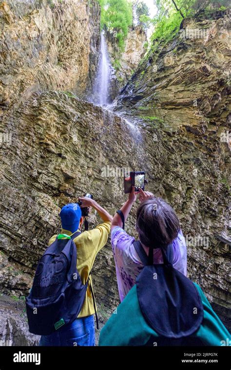 Laterns Waterfall Evil Gorge In The River Valley Of The Frutz