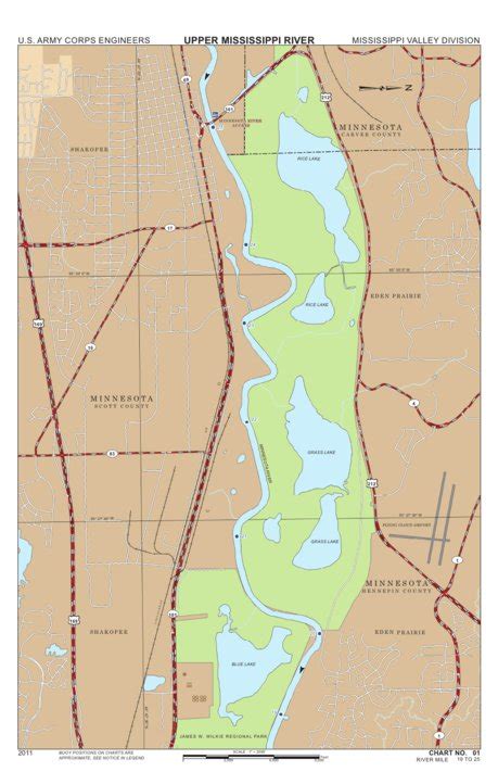 Chart 1 - Minnesota River Miles 25-19 Map by US Army Corps of Engineers | Avenza Maps