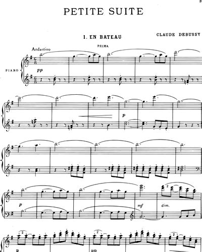 En Bateau Extrait N De La Petite Suite Sheet Music By Claude