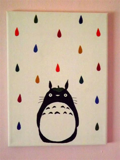 A Simple Totoro Art Canvas Canvas Painting Diy Night Painting Hand