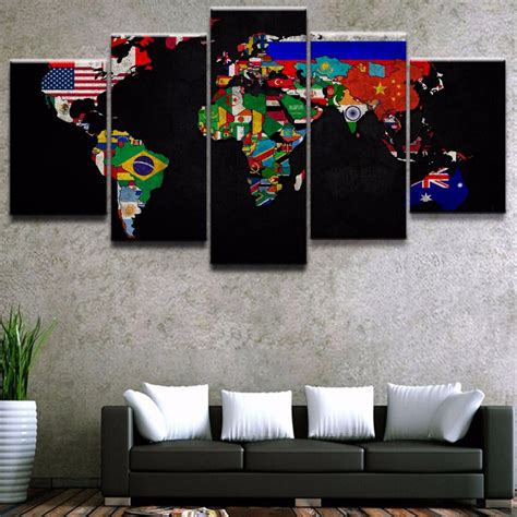 World Map Flags Colorful Canvas – The Force Gallery