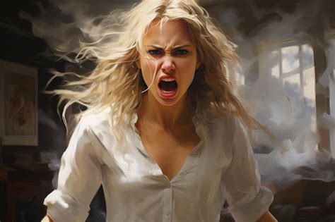 Premium AI Image Homebound Angry Blonde Lady