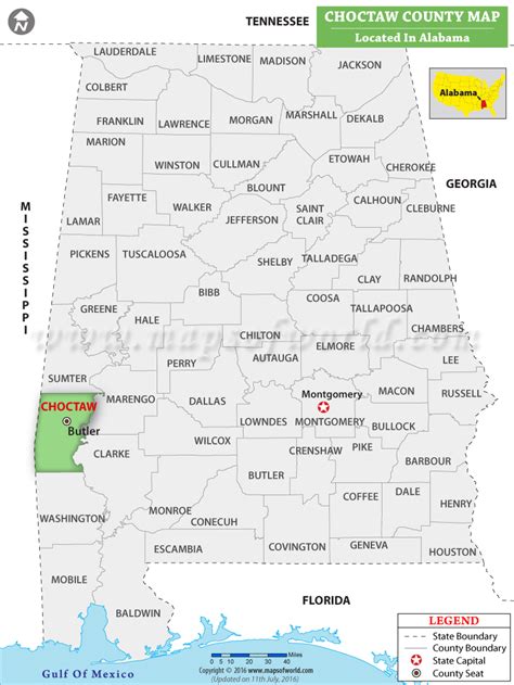 Choctaw County Map Alabama