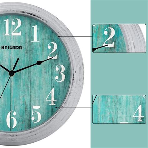 Horloge Murale R Tro Vintage Silencieuse Piles Sans Tic Tac