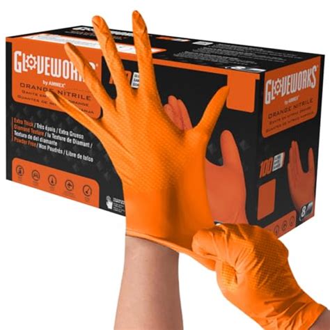 Ammex Gwon46100 Bx Nitrile Gloves Gloveworks Heavy Duty