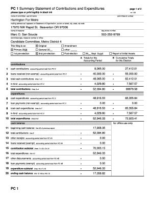 Fillable Online Library Oregonmetro Pc Summary Statement Of