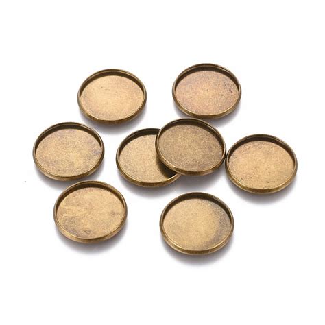 Honeyhandy Brass Plain Edge Bezel Cups Cabochon Settings Nickel Free