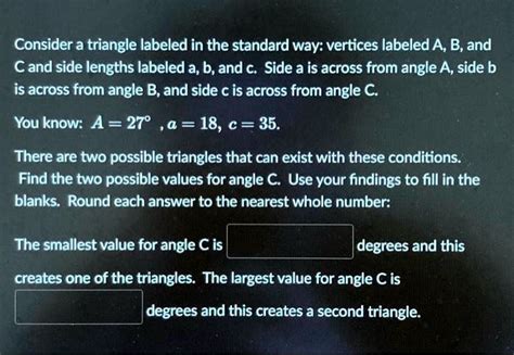 Solved Consider A Triangle Labeled In The Standard Way Vertices