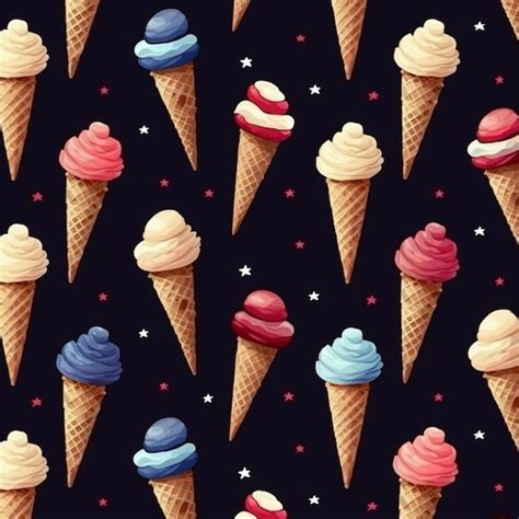 Premium Photo A Close Up Of A Pattern Of Ice Cream Cones With