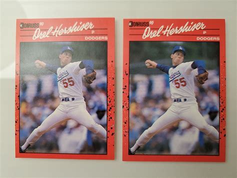 Donruss Baseball Card Error No Dot Period Orel Hershiser Ebay