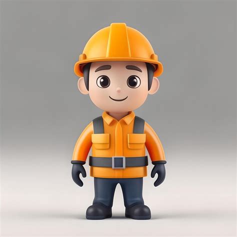 Premium Photo 3d Man Wearing Safety Helmet