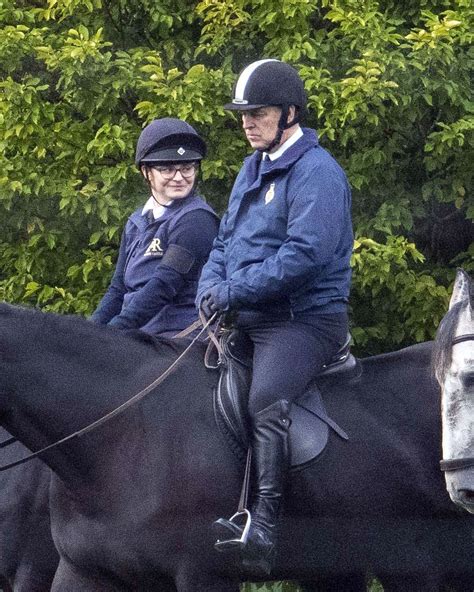 Sad Prince Andrew Looks Despondent While Riding His Horse Along With A