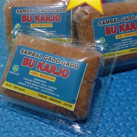 Jual Sambal Gado Gado Bu Karjo Khas Madiun Gram Shopee Indonesia