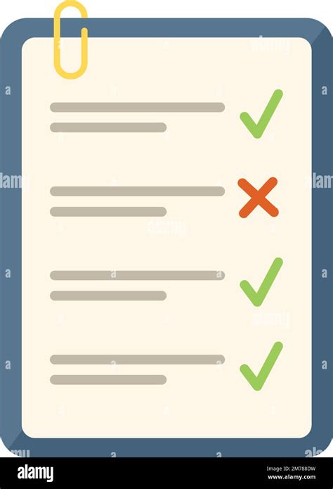 Survey Test Icon Flat Vector Answer Paper Check Form Isolated Stock Vector Image And Art Alamy