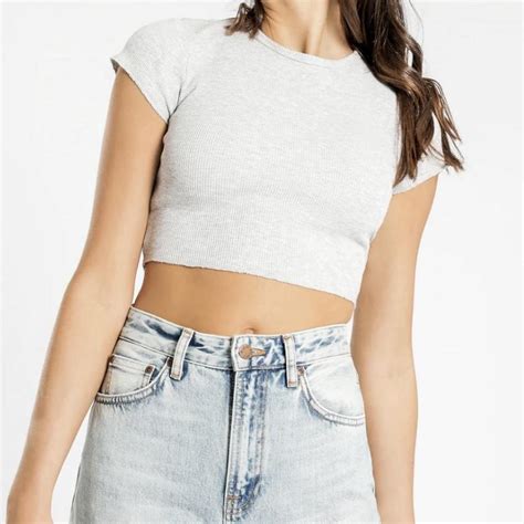 Nude Lucy Grey Waffle Top Size Xs Depop