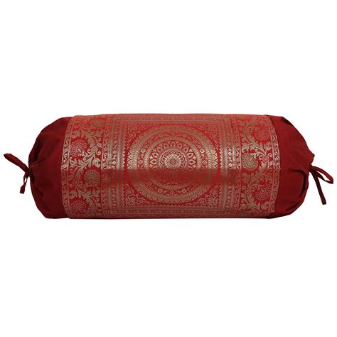 Stylo Culture Indian Polydupion Cylindrical Tubular Bolster Pillow