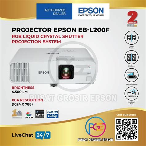 Jual Epson EB L200F Full HD Standard Throw Laser Projector Shopee