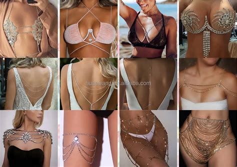 Rhinestone Body Chain Jewelry Sexy Bikini Bling Nightclub Bra And Thong Body Chain Jewelry For