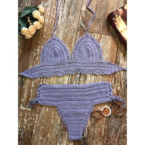 High Waist Bikini Lace High Waisted Crochet Bikini Set Etsy