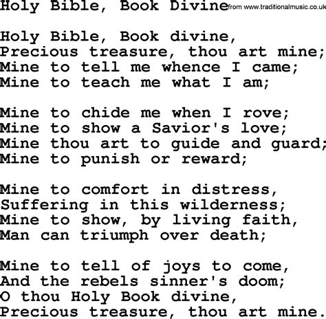 Baptist Hymnal Christian Song Holy Bible Book Divine Lyrics With