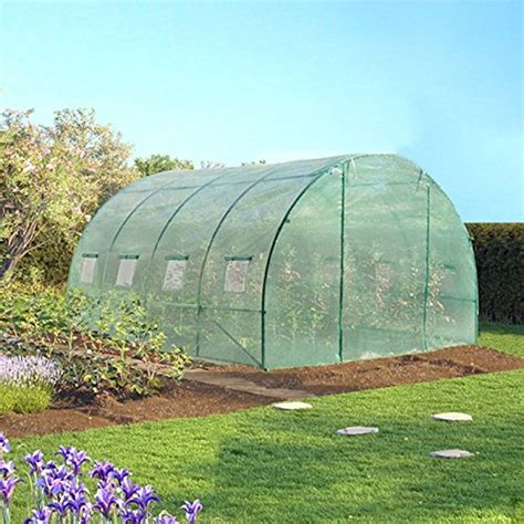 ID MARKET Serre tunnel de jardin 12 m² verte gamme maraichere ZEBRA 4x3M