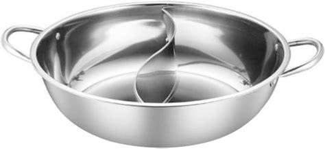 Hot Pot Cooker With Divider Stainless Steel Induction Cooker Pot Fondue Cooking Tool 34cm