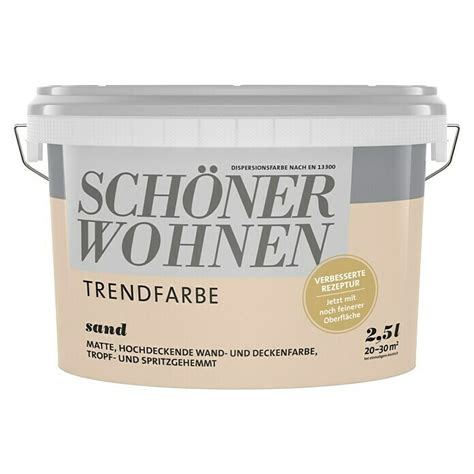 SCHÖNER WOHNEN Farbe Wandfarbe Trendfarbe Sand 2 5 l Matt