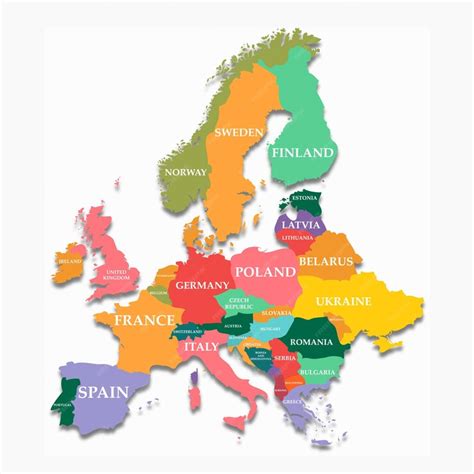 Premium Vector Europe Colorful Map