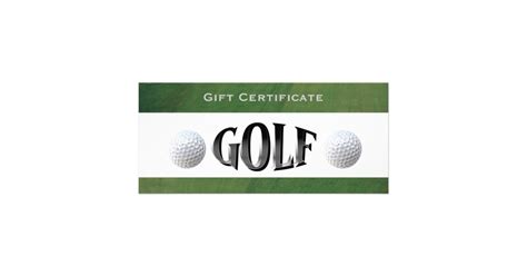 Golf Course Business Gift Certificate | Zazzle