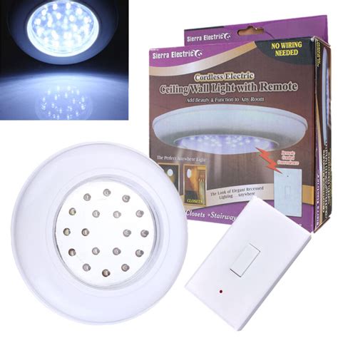 Battery-operate Wireless LED Night Light Remote Control Ceiling Light ...