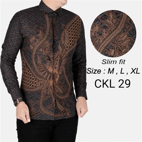 Jual BAJU KEMEJA BATIK PRIA SLIM FIT LENGAN PANJANG D 286 Jakarta