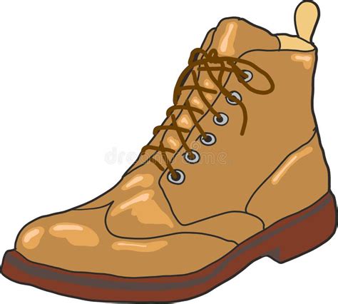 Leather Boot Vector Illustration Clip Art Sketch Image Stock Vector