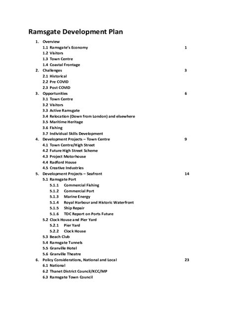 Fillable Online Thanet Retail And Leisure Study Draft Report Fax Email