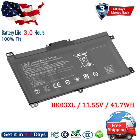 41 7Wh BK03XL Battery For HP Pavilion 916366 541 916811 855 916366 421