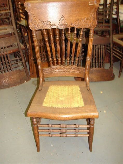 59 1 Antique Pressed Back Chairs Wreeded Spindles Fancy For