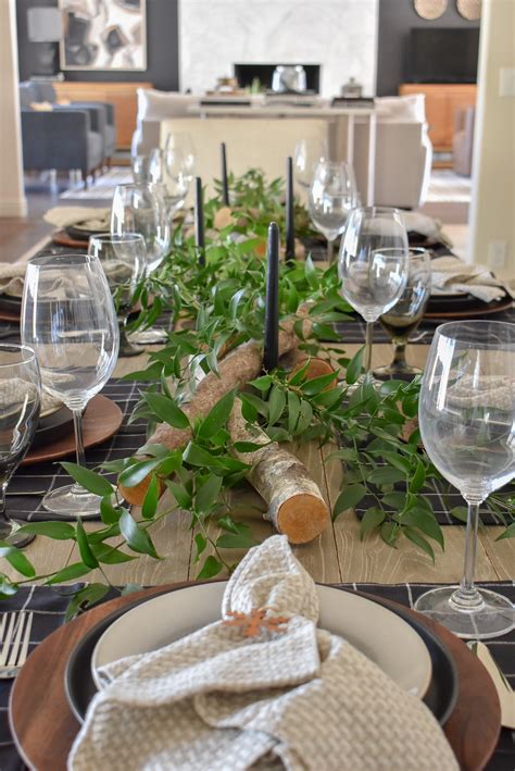 Winter Themed Dinner Party A Moody Winter Rustic Tablescape Home