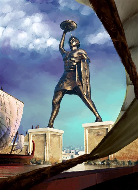 Artstation Staring At The Colossus Of Rhodes While Your Ship Is