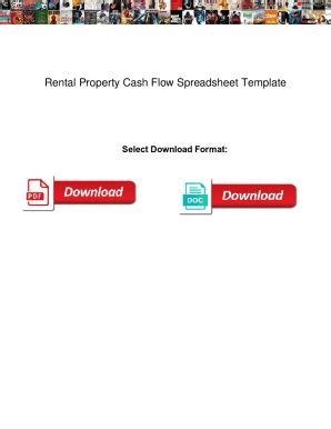 Fillable Online Rental Property Cash Flow Spreadsheet Template. Rental ...