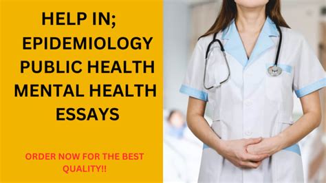 Write Epidemiology Mental Health And Public Health Topics By Dr