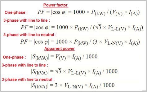 3 Phase Power Calculation Formula