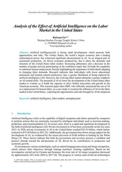 PDF Analysis Of The Effect Of Artificial Intelligence On The Labor