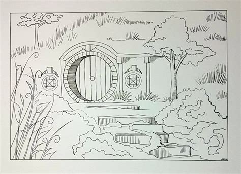 Hobbit Hole By Eepasketch Hole Drawing Detailed Coloring Pages