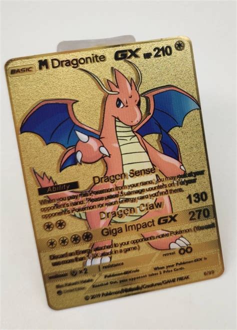 Mega Dragonite Custom Metal Pokemon Card Etsy