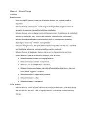 Psy 6095 Chapter 6 Notes Docx Chapter 6 Behavior Therapy Overview