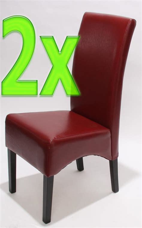 Er Set Esszimmerstuhl K Chenstuhl Stuhl Latina Leder Rot Dunkle Beine Von Heute Wohnen