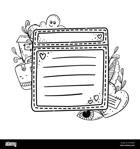 Vector doodle frame for design. Creative doodle illustrations. Template ...