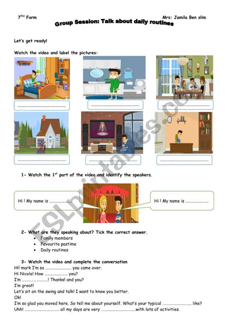 Talk About Daily Routines ESL Worksheet By Rannou